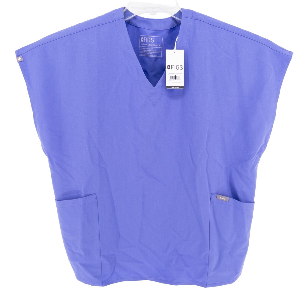 NEW FIGS Womens M Estrella Oversized V-Neck Scrub Top Purple Pockets Medical NWT